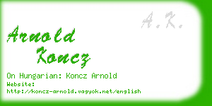 arnold koncz business card